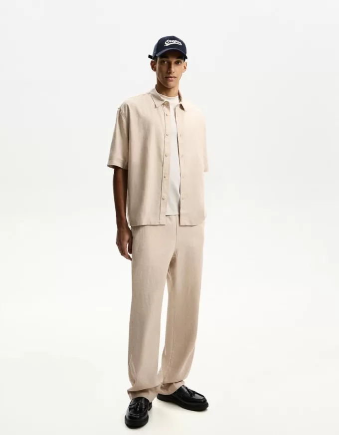 Short sleeve linen blend shirt Short sleeve linen blend shirt