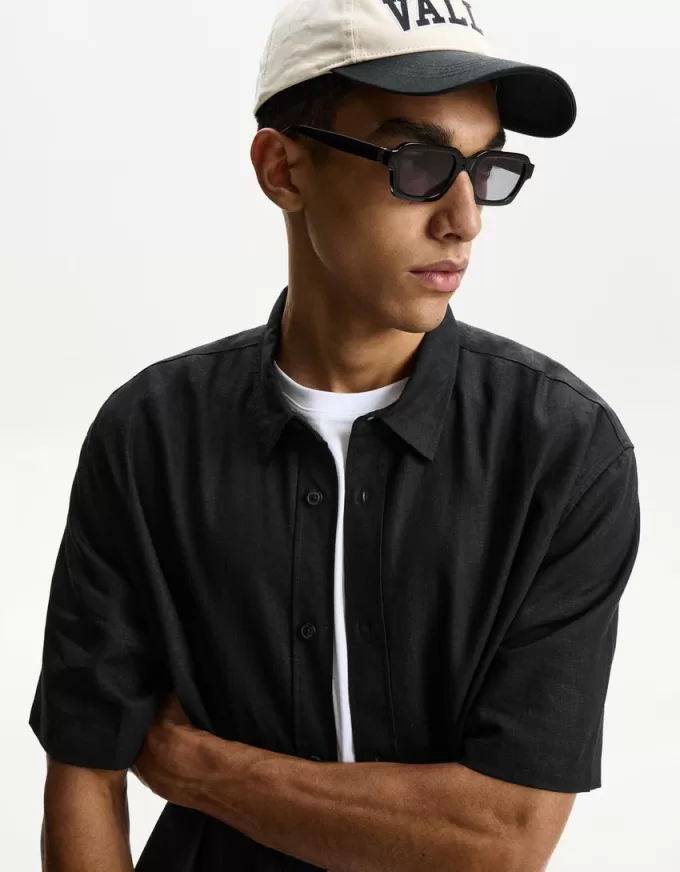 Short sleeve linen blend shirt Short sleeve linen blend shirt