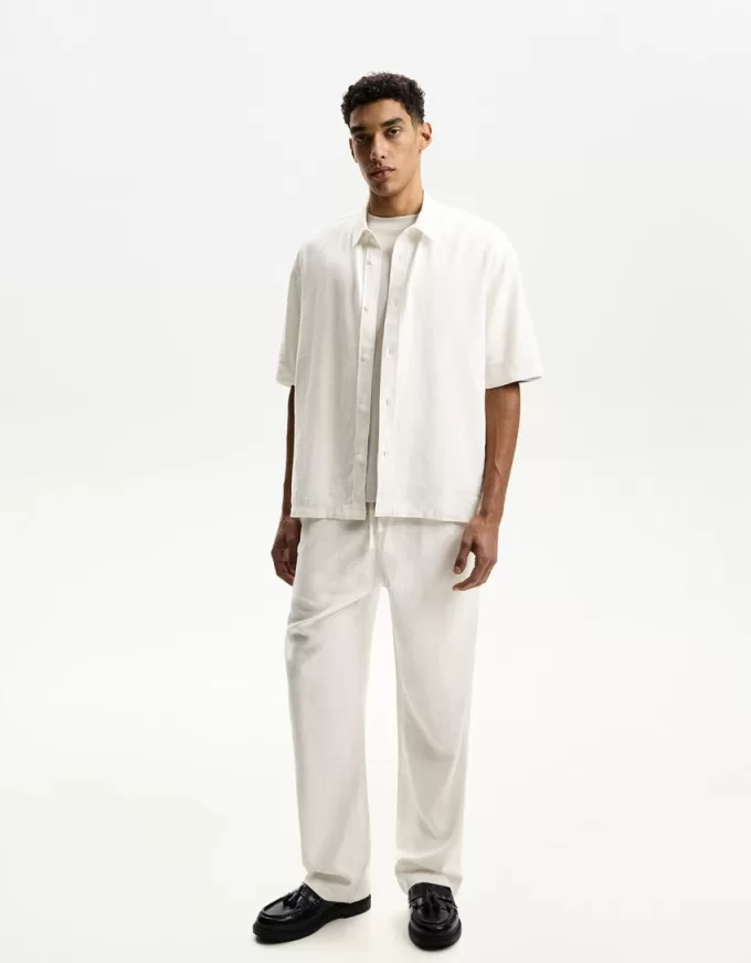 Short sleeve linen blend shirt Short sleeve linen blend shirt