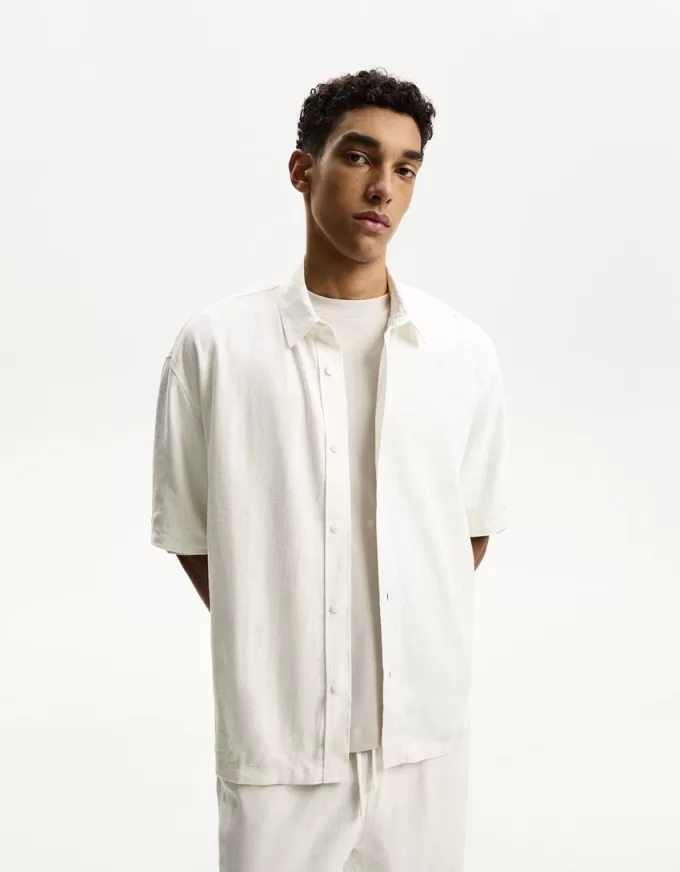 Short sleeve linen blend shirt Short sleeve linen blend shirt