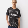 Short sleeve mesh printed T-shirt Short sleeve mesh printed T-shirt