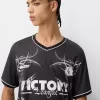 Short sleeve mesh printed T-shirt Short sleeve mesh printed T-shirt