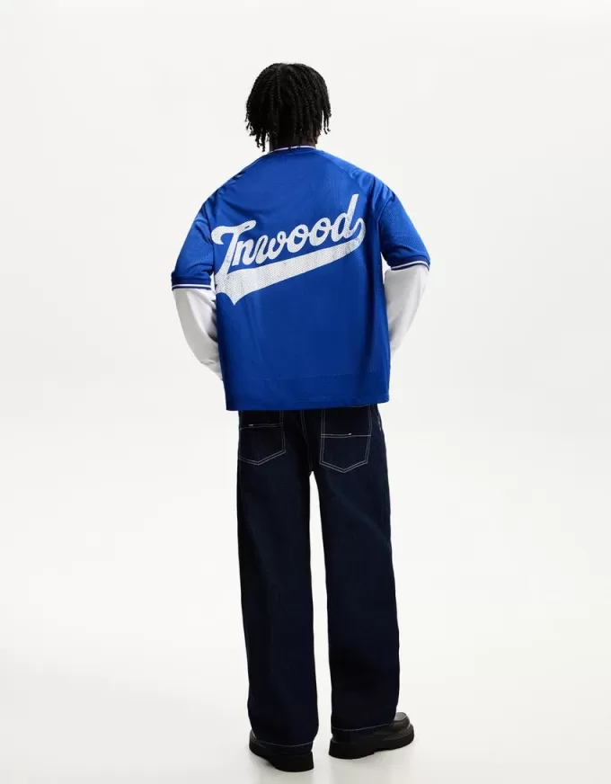 Short sleeve mesh sporty print T-shirt Short sleeve mesh sporty print T-shirt