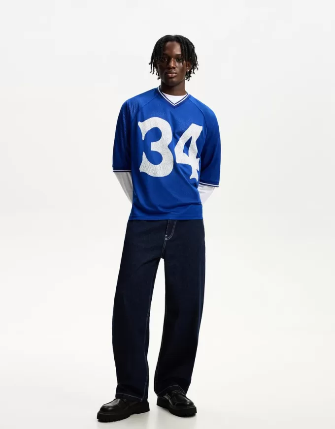 Short sleeve mesh sporty print T-shirt Short sleeve mesh sporty print T-shirt