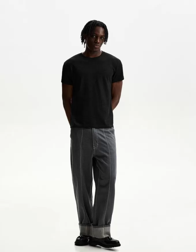 Short sleeve slub effect T-shirt Short sleeve slub effect T-shirt