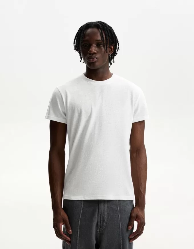 Short sleeve slub effect T-shirt