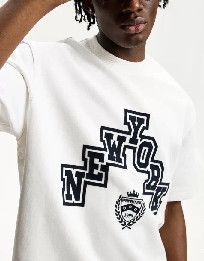 Short sleeve sweatshirt material sporty print T-shirt Short sleeve sweatshirt material sporty print T-shirt