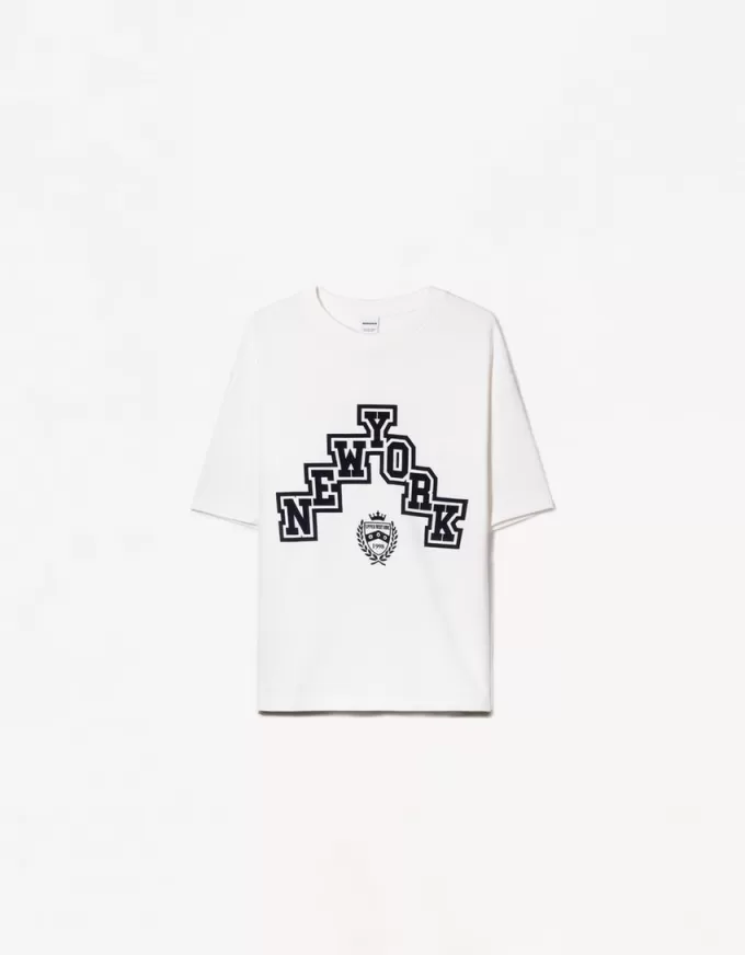 Short sleeve sweatshirt material sporty print T-shirt Short sleeve sweatshirt material sporty print T-shirt