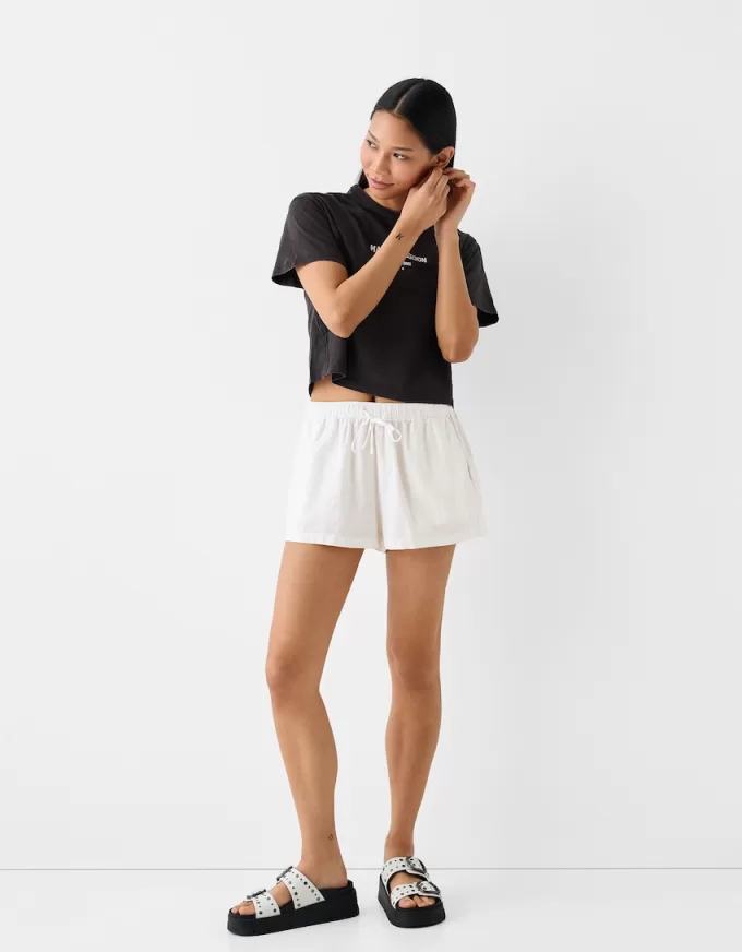 Shorts with elastic waistband detail Shorts with elastic waistband detail