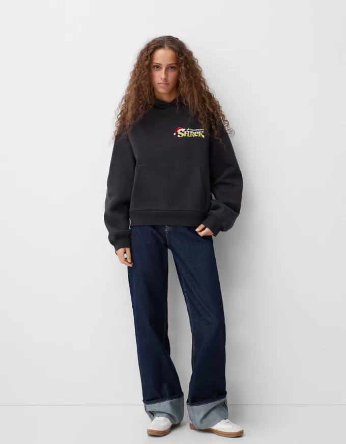 Shrek print hooded sweatshirt Shrek print hooded sweatshirt