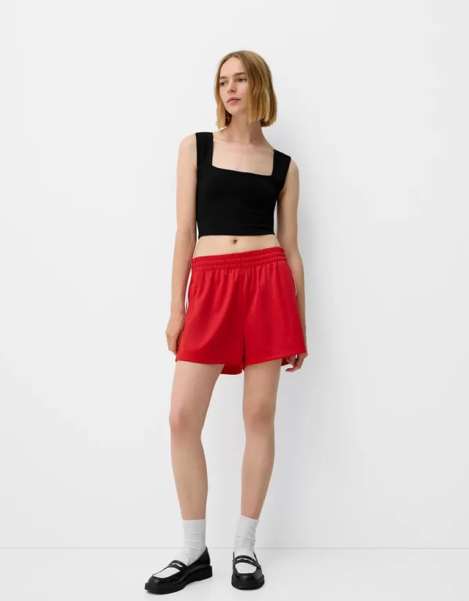 Sleeveless T-shirt with square neckline Sleeveless T-shirt with square neckline