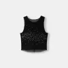 Sleeveless rhinestone tulle T-shirt Sleeveless rhinestone tulle T-shirt