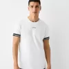 Slim-fit short sleeve T-shirt with stripe detail Slim-fit short sleeve T-shirt with stripe detail