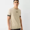 Slim-fit short sleeve T-shirt with stripe detail Slim-fit short sleeve T-shirt with stripe detail