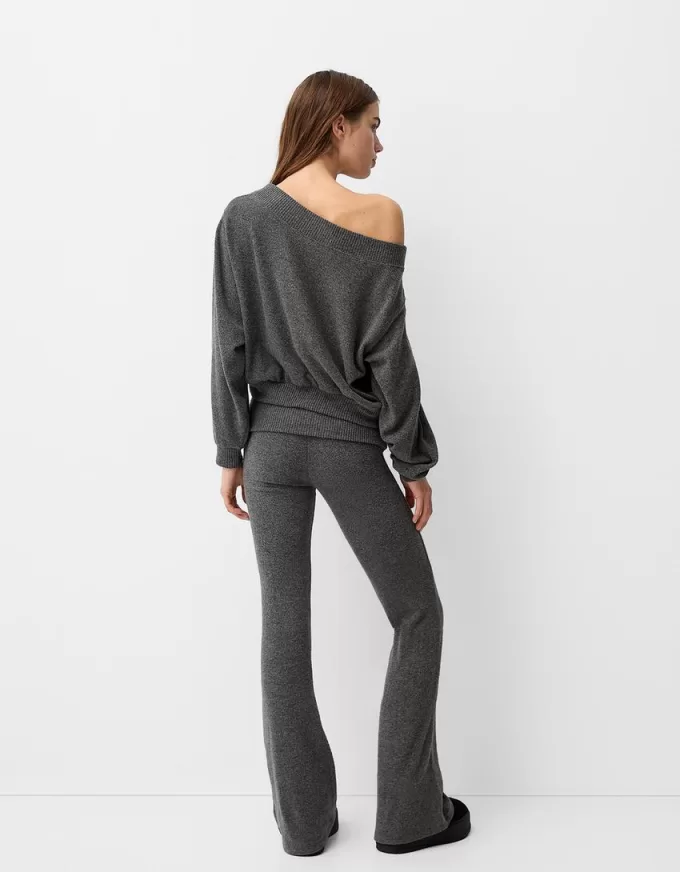 Soft touch asymmetric neck sweater Soft touch asymmetric neck sweater