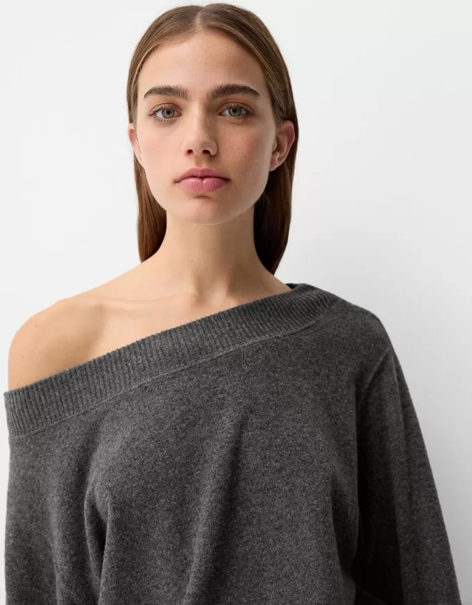 Soft touch asymmetric neck sweater Soft touch asymmetric neck sweater
