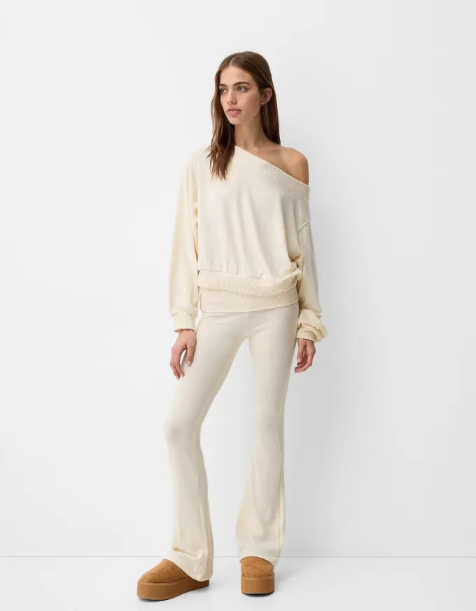 Soft touch asymmetric neck sweater Soft touch asymmetric neck sweater