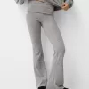 Soft touch flared pants with fold-over waist Soft touch flared pants with fold-over waist