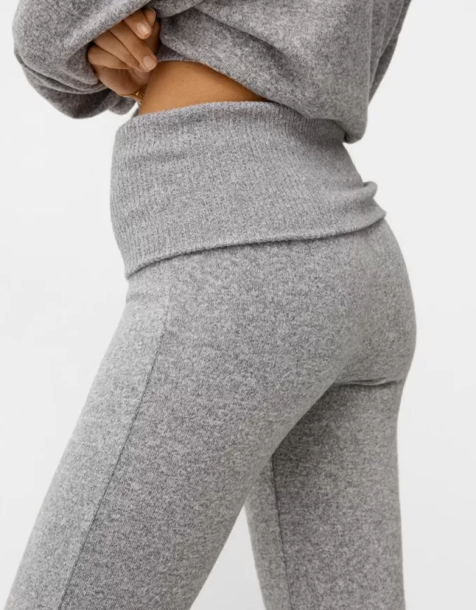 Soft touch flared pants with fold-over waist Soft touch flared pants with fold-over waist