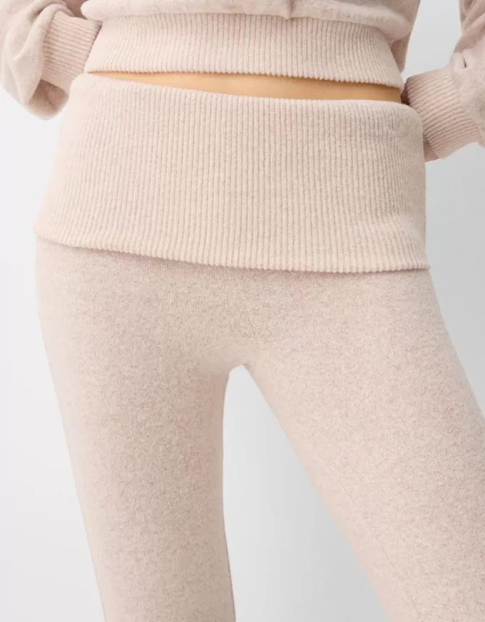 Soft touch flared pants with fold-over waist Soft touch flared pants with fold-over waist