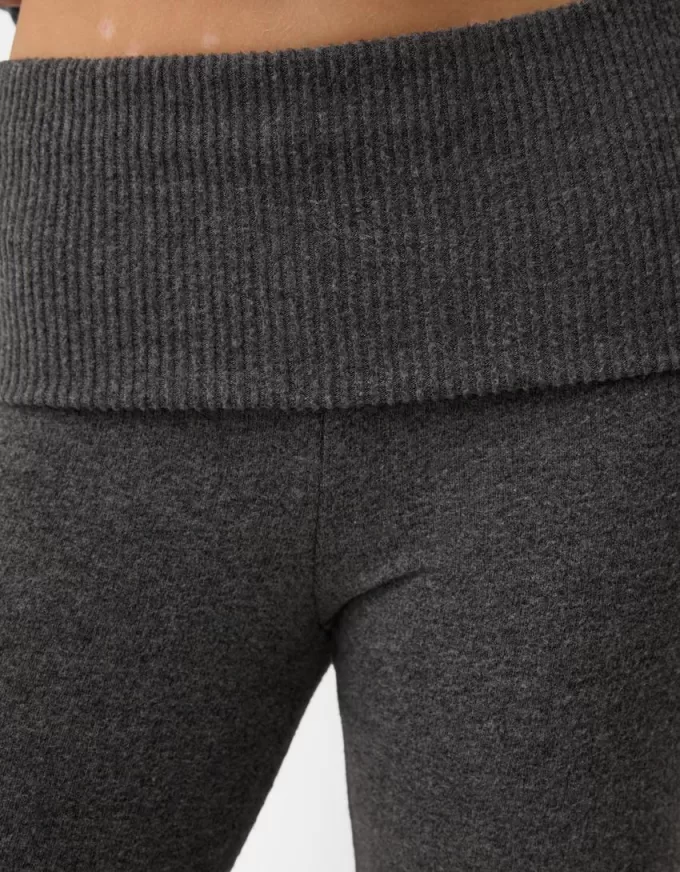 Soft touch flared pants with fold-over waist Soft touch flared pants with fold-over waist