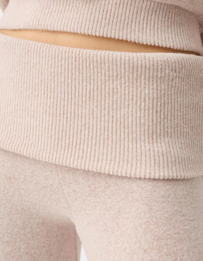 Soft touch flared pants with fold-over waist Soft touch flared pants with fold-over waist