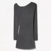 Soft touch mini dress with an asymmetric neckline