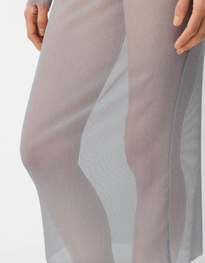 Sparkly mesh midi skirt