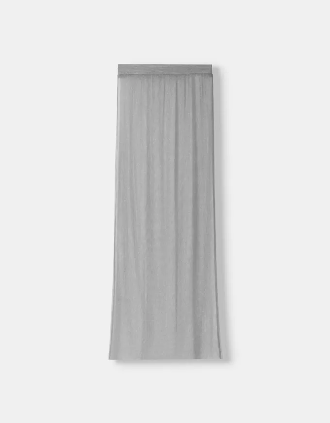 Sparkly mesh midi skirt