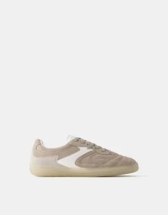 Split leather retro sneakers