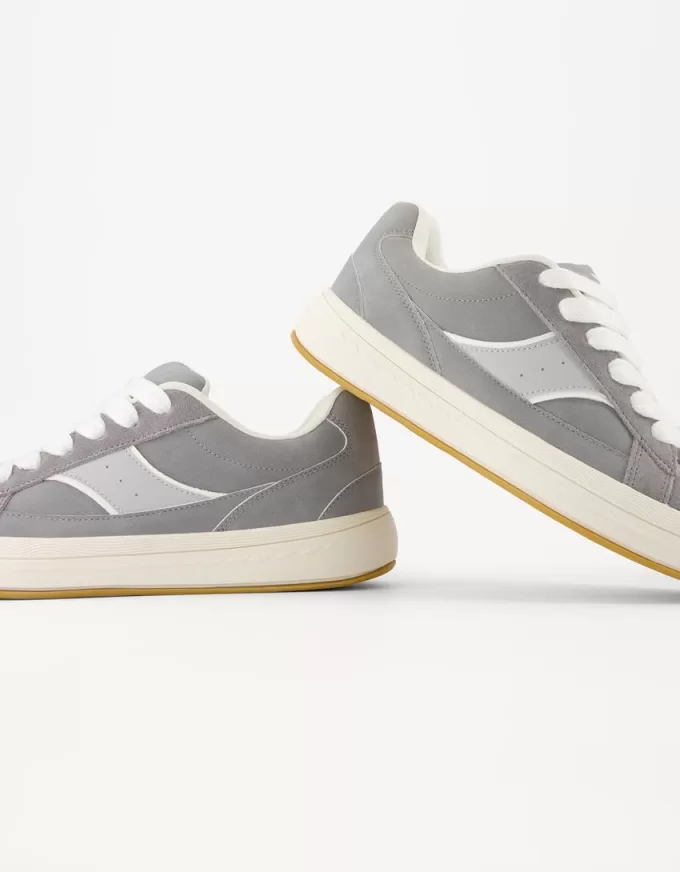 Split leather skater sneakers