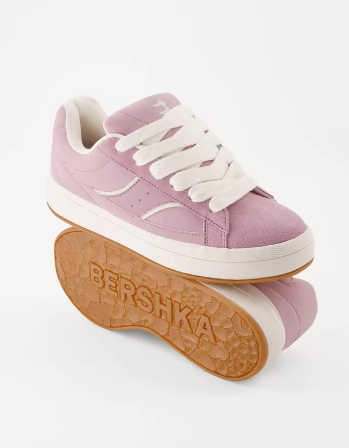 Split leather skater sneakers