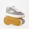 Split leather skater sneakers
