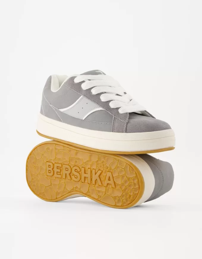 Split leather skater sneakers