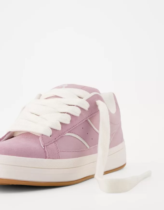 Split leather skater sneakers