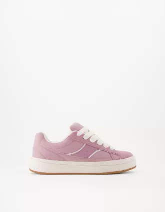 Split leather skater sneakers