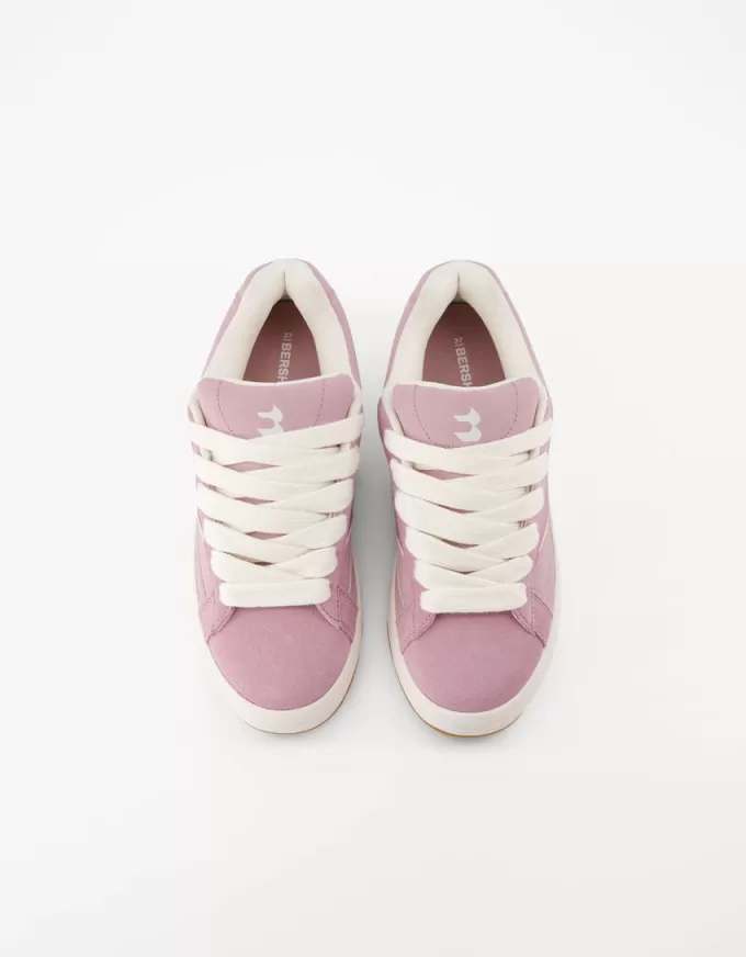 Split leather skater sneakers