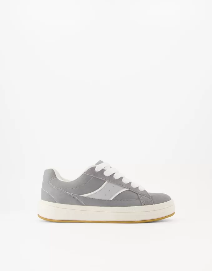 Split leather skater sneakers