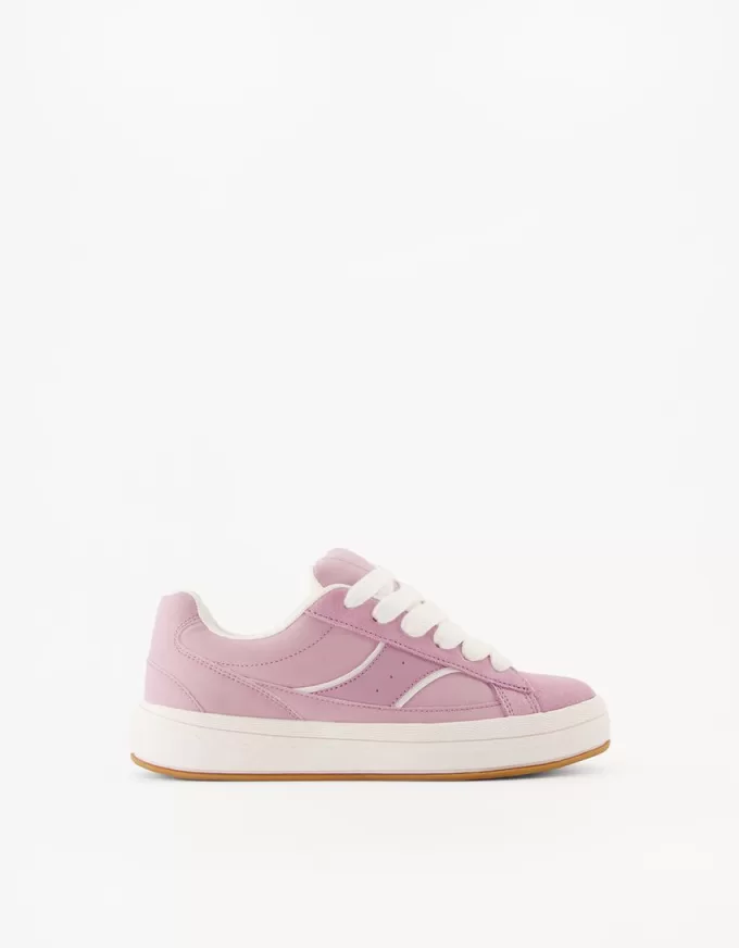 Split leather skater sneakers