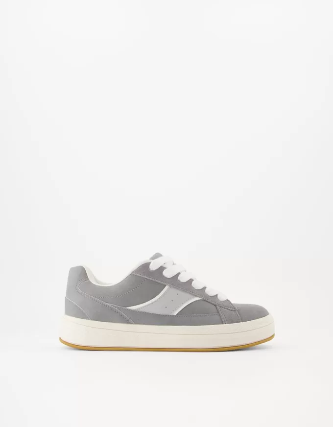 Split leather skater sneakers