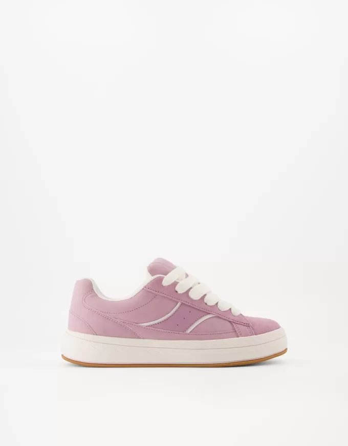 Split leather skater sneakers