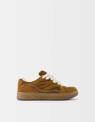 Split leather skater sneakers