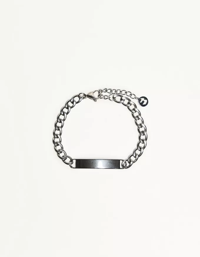 Steel bracelet with plaque Steel bracelet with plaque