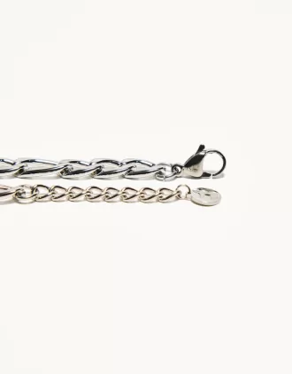 Steel chain link bracelet