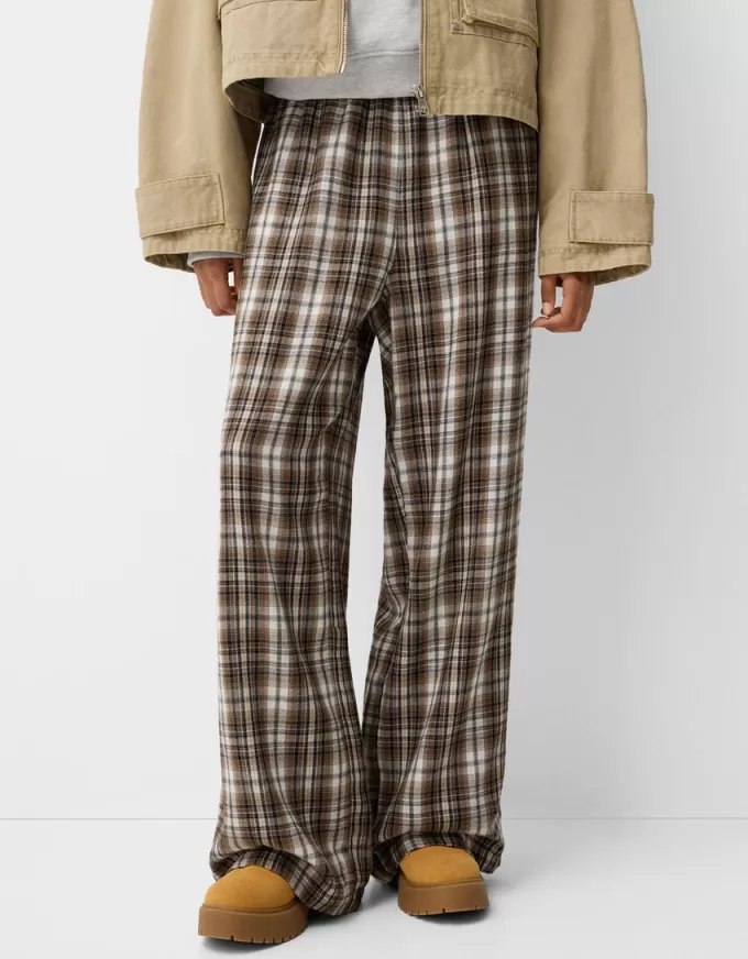 Straight fit plaid pants Straight fit plaid pants