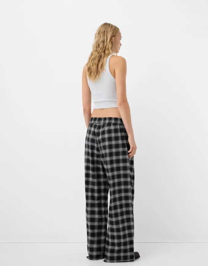 Straight fit plaid pants Straight fit plaid pants