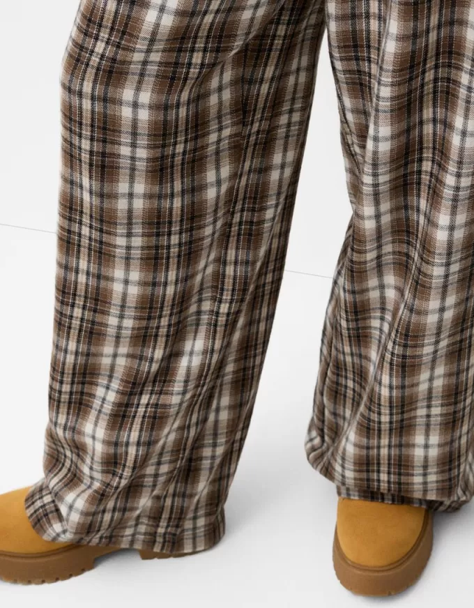 Straight fit plaid pants Straight fit plaid pants