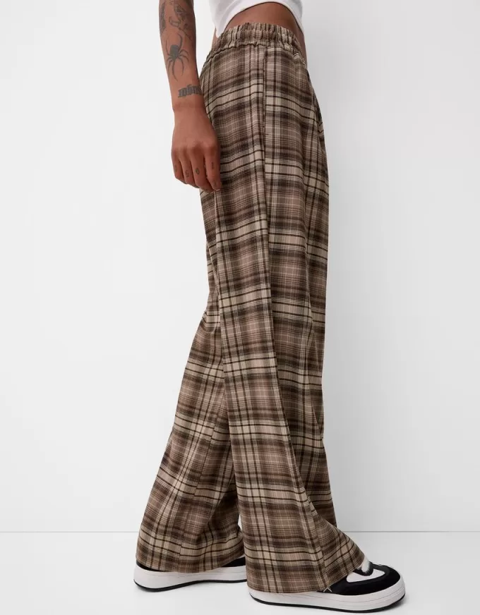 Straight fit plaid pants Straight fit plaid pants