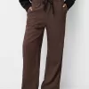 Straight-fit striped pants with elastic waist Straight-fit striped pants with elastic waist