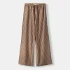 Straight-fit striped pants with elastic waist Straight-fit striped pants with elastic waist